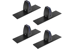 MOUNTAIN_ARK 4 Pack Black Office Desk Partition Clamp, T Shaped Sneeze Guard Bracket Support, Aluminum