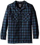 Pendleton Men's Long Sleeve Fitted Board Shirt, Blue/Black Ombre, LG