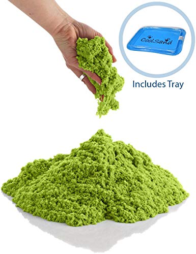 CoolSand Green 5 Pound Refill Pack - Including: 5 Pounds Moldable Indoor Play Sand, Storage Container and Inflatable Sandbox - Thumbnail 6