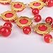 JANE STONE Bubble Bib Necklace Coral Red Bubble Statement Frontal Jewelry