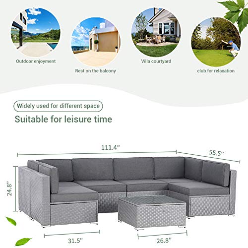 Oakmont 7 Piece Patio Furniture Sets Outdoor Furniture Set Warm Gray