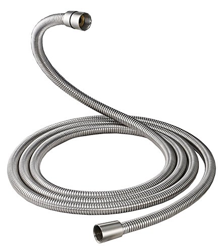 Homevacious 100 Inch Brass Fittings Extra Long Flexible Stainless Steel Replacement Handheld Shower Hose Brushed Nickel