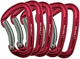 Big Wall Traverse - UIAA Certified 25kn Aluminum Carabiners - Screw Lock, Straight Gate or Bent Gate - (Magenta - Bent Gate, Package of Five)