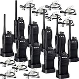 Retevis RT21 Two Way Radio Rechargeable 2 Way Radios UHF FRS VOX Emergency Security Long Range Walkie Talkies with Secret Service Earpiece (10 Pack)
