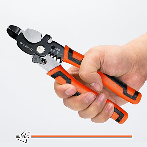Jinfeng 8 inch Wire Stripper and Wire Cutters,Cable Cutter Multi-function Hand Tool - Thumbnail 5