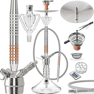 DILAW® Skala Shisha Edelstahl Silber V2A 93cm Hookah