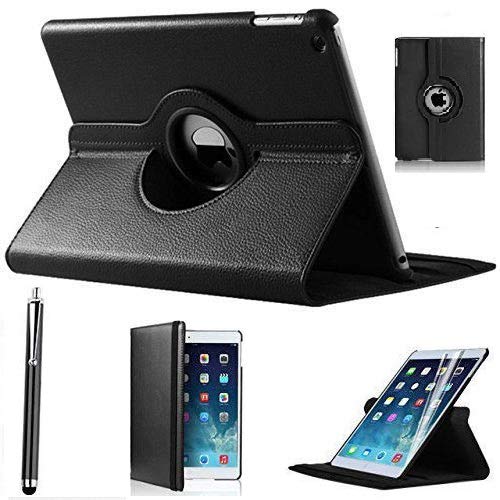 Leather Flip 360 Rotation Case For iPad 10.2" 7th/8th Generation (2019-2020) Corner Protection and Stand Feature (Include Stylus Pen) (Black)