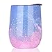 NEWBEA 12 oz Wine Tumbler with Lid, Double Wall Vacuum Insulated Stemless Glass, Stainless Steel Wine Cup Perfect for Wine, Coffee, Drinks, Champagne, Cocktails