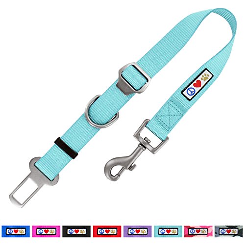 Pawtitas Pet Adjustable Safety Dog Seat Belt and Restraining Strap for Pet Carrier Teal