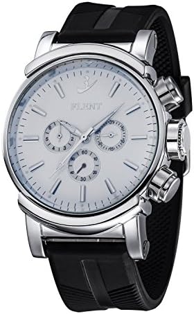 Luxury Men's Mineral Crystal White Dial Automatic Mechanical Wrist Watches