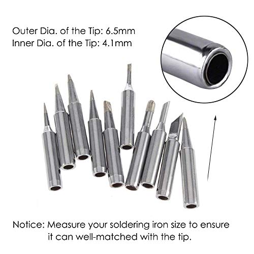 Soldering Iron Tips Kit 10 Pcs for Soldering Station Tool 900M 936 937 907