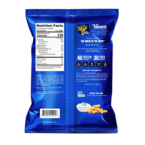 PeaTos Crunchy Curls, Snack Packs (4g Protein, 3g Fiber) [Zesty Ranch