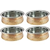 Serving Bowl Set Hammered Copper Stainless Steel Seveware Accessories, Set of 4, Diameter 5 Inch