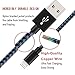 GUIGUI iPhone Charger 5Pack 3FT 6FT 6FT 10FT 10FT, Extra Long Nylon Braided Charging Cord Lightning Cable to USB Charger for iPhone X, 8, 7, 7 Plus, 6S, 6, SE, 5S, 5, iPad, iPod Nano 7 (Black Blue)