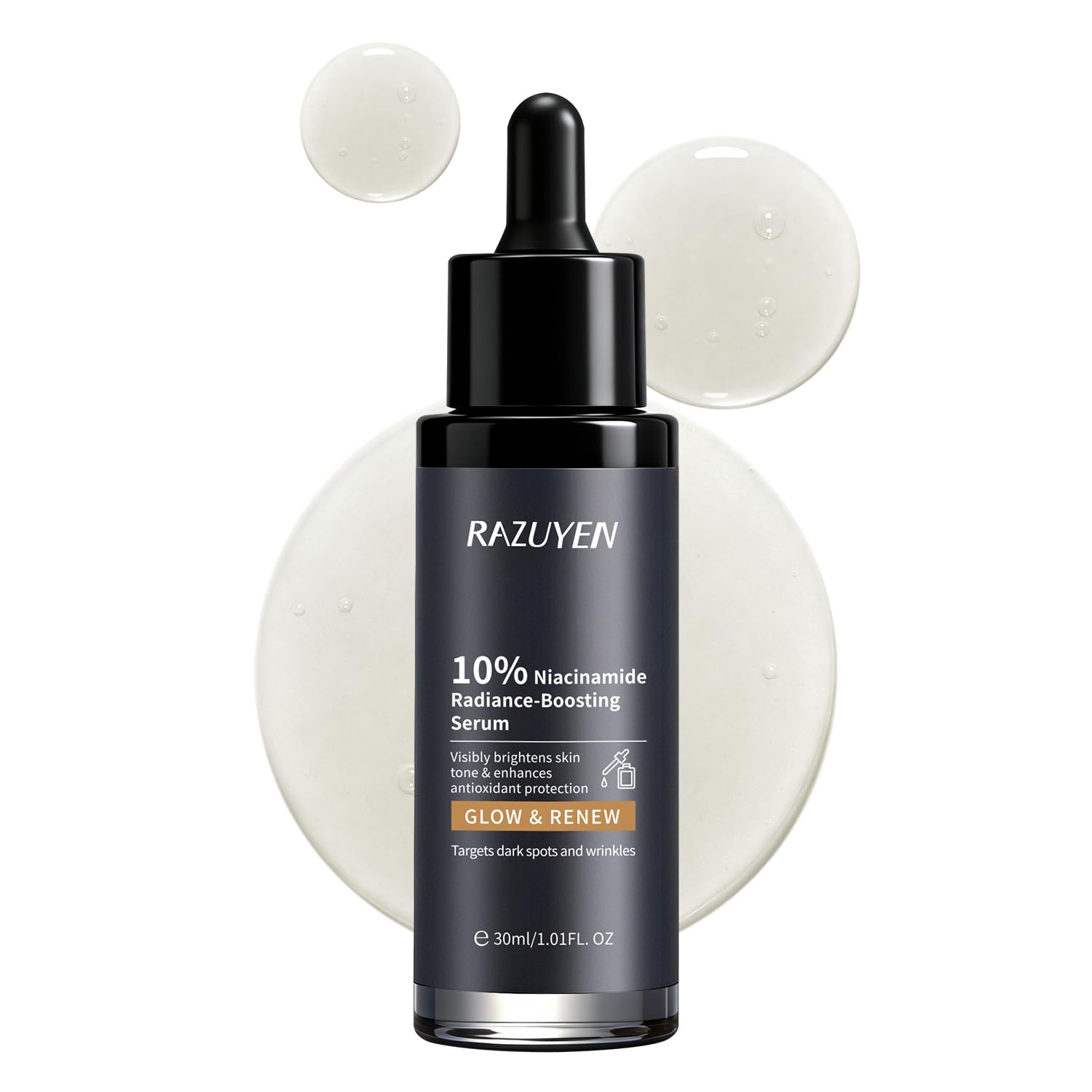 RAZUYEN 10% Niacinamide Serum, Brightening Serum With Arbutin and Panthenol for Even Skin Tone, Soothing and Hydrating Serum for all Skin Types, 30ml