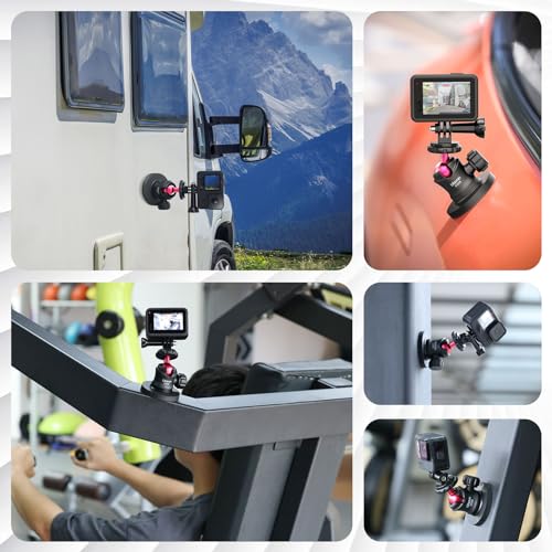 ULANZI Magnetic Camera Mount for GoPro, Strong Magnetic Mount with 360° Rotation Ball Head and Built-in 6 Magnets, Compatible with GoPro Hero 11/10/9/8/7/6, DJI OSMO Action, Insta360