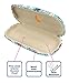 JAVOedge Elephant Print Fabric Covered Clam Shell Style Eyeglass Case, Microfiber Glasses Cleaning Cloth, Blue