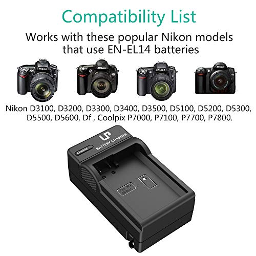2 EN+EL14+LP+Battery+Charger+Compatible