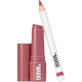 MAKEUP BY MARIO Rosewood Glow Lip Kit &ndash; Mini MoistureGlow Plumping Lip Serum &amp; Ultra Suede Sculpting Lip Pencil, Rich Mauve &ndash; Hydrating Plumping Lip Duo, Travel Size