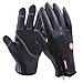 Cycling Gloves, Waterproof Leather Touchscreen in Winter Outdoor Windproof Bike Gloves Fasion Work Gloves Adjustable Size- Black, M