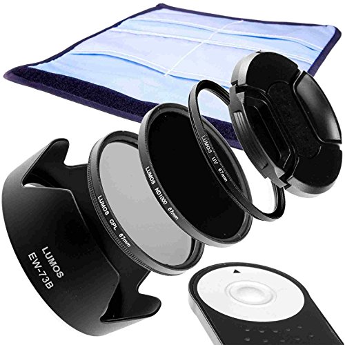 LUMOS Fernauslöser RC-6 Gegenlichtblende EW-73B Objektivdeckel Polfilter UV ND Filter Set 67mm | Zubehör passt zu…
