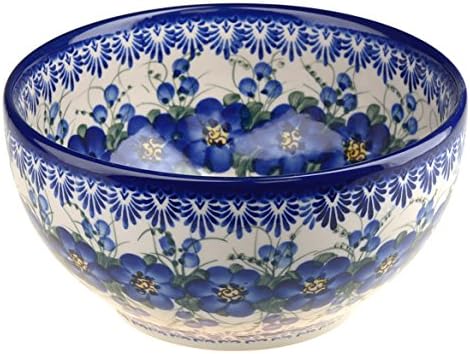 Classic Polish Pottery Hand Painted Ceramic Salad Bowl 1.7 litres / 3.6 pints 074-U-003