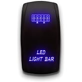 LED Light BAR - Blue - Laser Etched 5-Pin Double Pole Single Throw LED Light BAR ON-Off DPST Toggle Switch 20A 12V