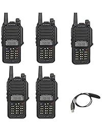 Baofeng 5 Pack gt-3wp Pofung Radio Dual Banda de dos vías, negro