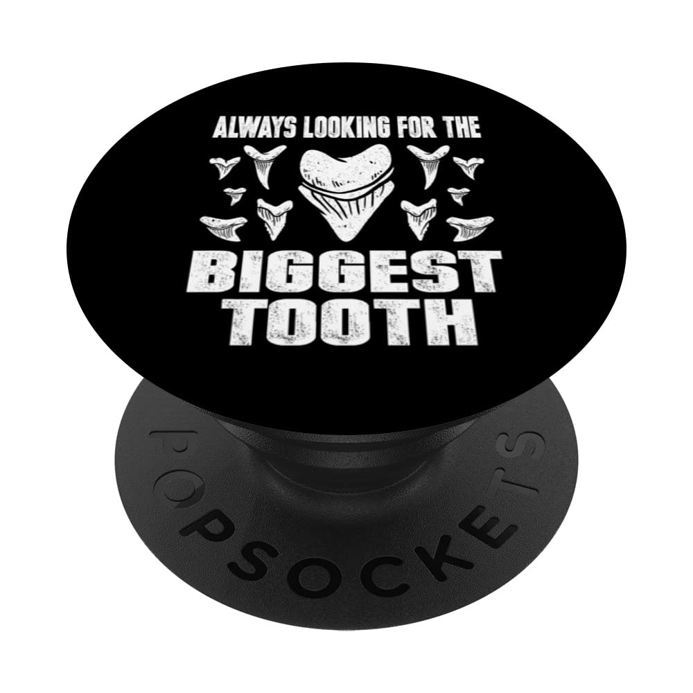 Shark Tooth Hunter Design For Megalodon Tooth Hunter PopSockets Swappable PopGrip