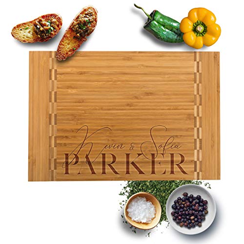 Personalized Cutting Board, 12 Designs & 3 Sizes, Bamboo Cutting Board, Wedding Gifts for Couple, Housewarming Gift & Kitchen Sign - Butcher Block Inlay Board #G