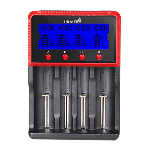 18650 Charger,AA Charger, H4 Universal Battery Charger LCD Display Speedy Smart Charger