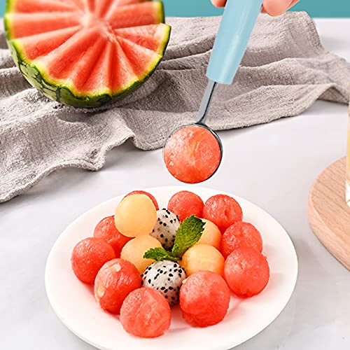 2 Pack Melon Baller Scoop,Stainless Steel Fruit Decoration Carving