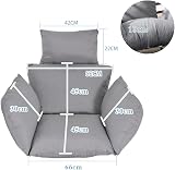 Warmiehomy Hanging Chair Cushion Pad with Pillow - Grey 66x45cm view 4