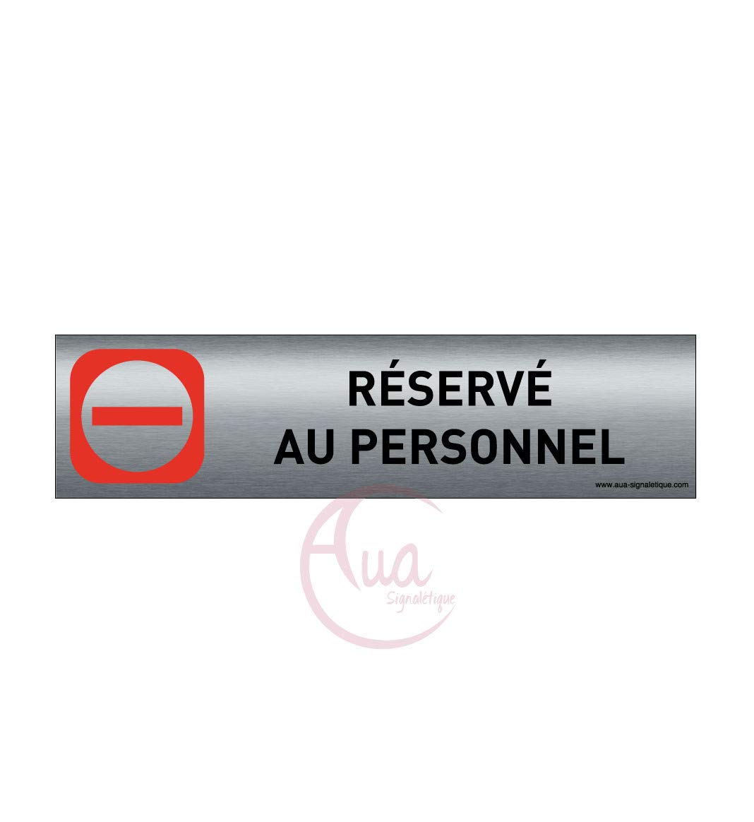 Plaque de porte aluminium brossé imprimé -Dimensions 200 x 50 mm - Double face adhésif au dos - Impression UV directement sur l'aluminium (Pas de contre collage) (réservé au personnel)