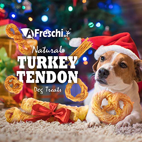 AFreschi Turkey Tendon for Dogs, Premium All-Natural, Hypoallergenic, Long-Lasting Dog Chew Treat, Easy to Digest, Alternative to Rawhide, Ingredient Sourced from USA, 1 Unit/Pack Rope (Large)