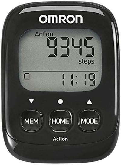 Omron Walking Style IV Schrittzzähler, schwarz, 3D Sensor für genaue Messung, misst aerobe Schritte, Distanz, verbrannte Kalorien; mit Speicher, Action Modus und großem Display, einfache Anwendung