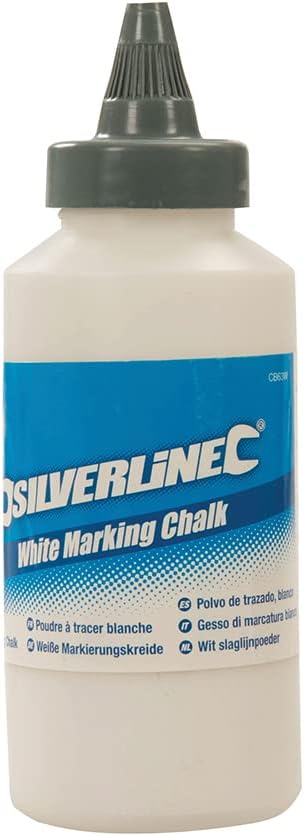 Silverline White Marking Chalk 250g CB63W Squeezy Bottle Pouring Spout