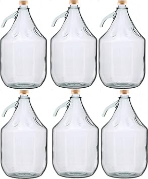 6 STÜCK 5L Gärballon mit SCHRAUBVERSCHLUSS Flasche Glasballon Weinballon kostenlose Lieferung