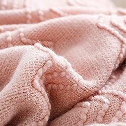BOURINA Throw Blanket Textured Solid Soft Sofa