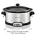 Hamilton Beach Programmable Slow Cooker, 7 quart with Clip-Tight Sealed Lid, Stainless Steel (33476), Silver