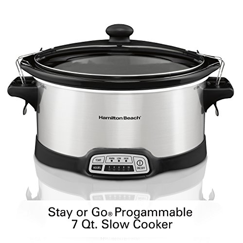 Hamilton Beach Programmable Slow Cooker, 7 quart with ClipTight Sealed
