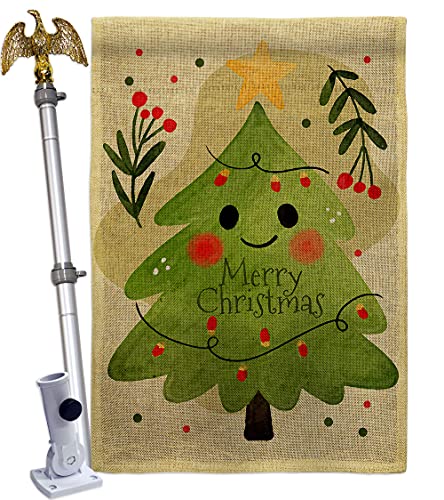Angeleno Heritage Mr Christmas Tree Burlap House Flag Eagle Set Winter Santa Ma…
