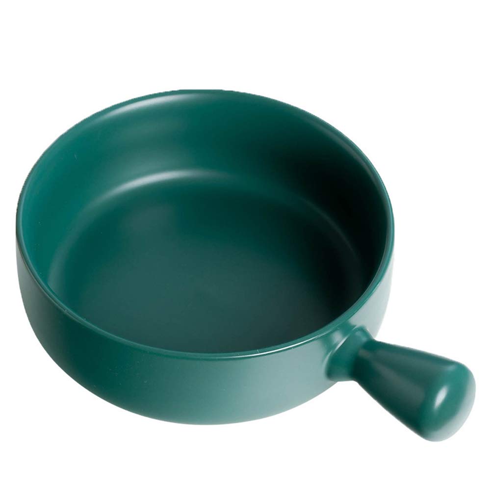 Leikance Nordic Ceramic Bowl with Handle,Breakfast Rice Baking Bowl Dessert Soup Fruit Salad Bowl