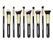 Nestling®10 PCS Premium Professional Kabuki Makeup Brush Set Cosmetics Foundation Blending Blusher Eyeliner Eyeshadow Face Powder Brush Tool Kit (Golden Black)