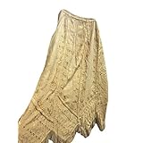 Womens Skirt Beige Embroidered Flirty Peasant Long Maxi Skirts