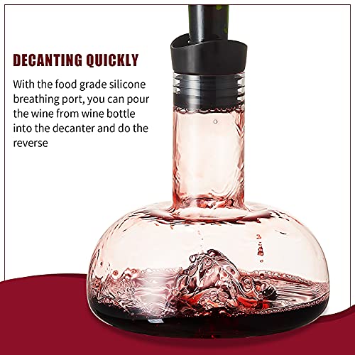 Onearf Wine Decanter, Iceberg Red Wine Breather Carafe with Aerator