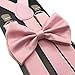 Awesome Light Pink Wedding Accessories Adjustable Bow Tie & Suspenders
