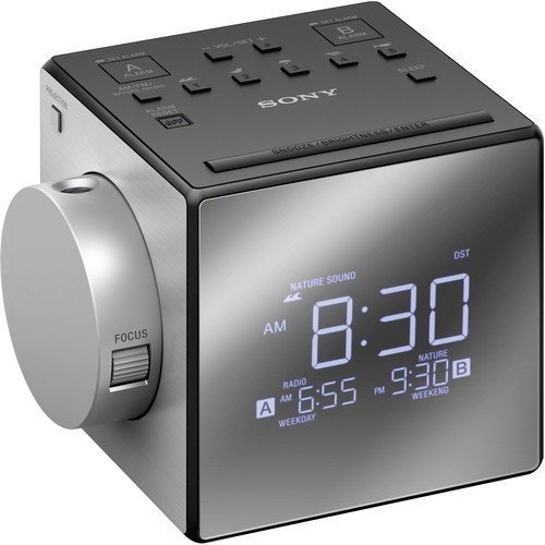 Sony Compact AM/FM Dual Radio Alarm Clock, Silver