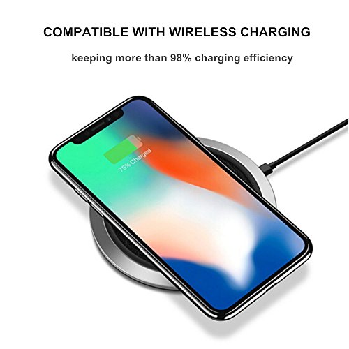 Wireless-Charger-iPhone-X-Case-FLOVEME-Luxury-Slim-Fit-Gradual-Colorful-Gradient-Change-Color-Ultra-Thin-Lightweight-Electroplating-Bumper-Anti-Drop-Clear-Hard-Back-Cover-Holder-Transparent-Purple