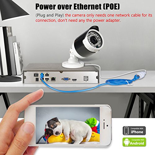 ANRAN PoE Security Camera System 1080p with 4pcs 2MP CCTV Surveillance Bullet Cameras, 4CH POE CCTV NVR Kit, Home Video Monitor, Power Over Ethernet, Free Remote APP, Pre-Installed 1TB Hard Drive
